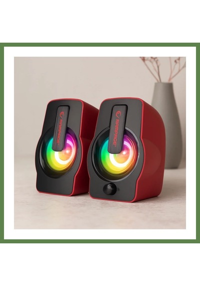 Bezos 2.0 Usb Rgb Işıklı Kırmızı Multimedya Hoparlör Seti 1+1, 12w Hb006