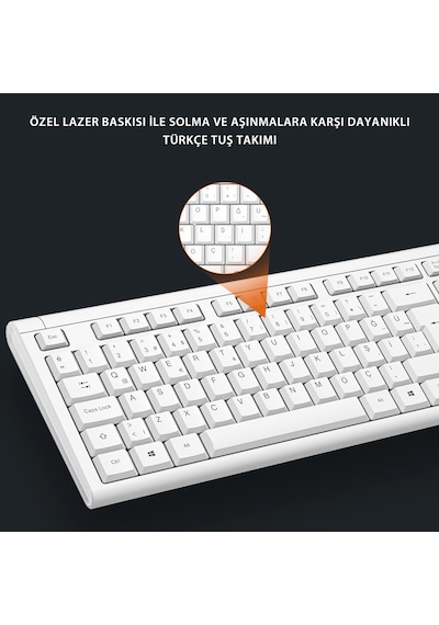 Lecoo KW200 Kablosuz Türkçe Q Klavye & Mouse Set