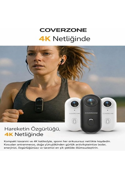 Coverzone Göğüse Takılabilir Mıknatıslı Kolyeli 1080p Mini Geniş Açı Aksiyon Kamera / Hafif Ve Kompakt Tasarı