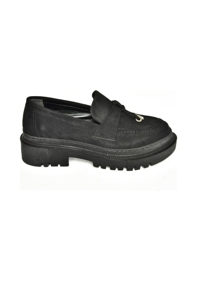 Fox Shoes T294882202 Siyah Süet Makosen Kadın Ayakkabı Siyah