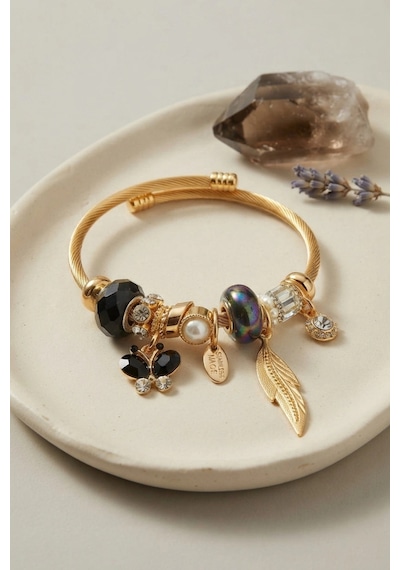 Siyah Kelebek Model Charmlı Bileklik 6446404