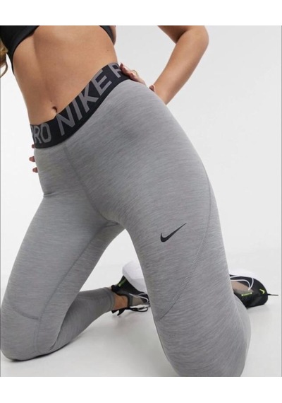 Pro Tayt 365 Dri-fit Training File Panelli Bel Toparlayıcı Kadın Spor Tayt Tight Gri