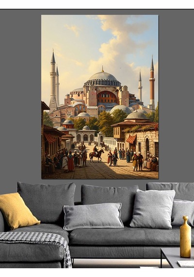 Ahşap Tablo Ayasofya Camii Tarihi Manzara