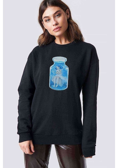Juvia From Fairy Tail Baskılı Siyah Kadın Sweashirt