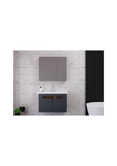 Wins Aizanoi 80 Cm Antrasit/barok Banyo Dolabı Gri Wins Aizanoi 80 Cm Antrasit/barok Banyo Dolabı Gri