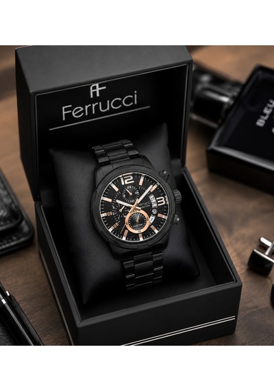 Ferrucci Fc33929 Fonksiyonları Aktif&takvimli Business Model Çelik Kordon Ve Kasa Erkek Kol Saati Siyah