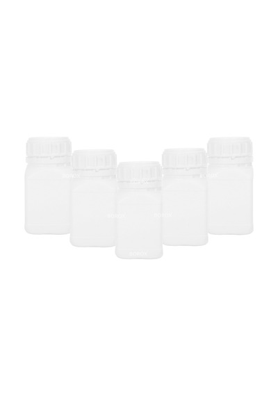 Plastik Kare Şişe Kilit Kapaklı Sızdırmaz Numune Şişesi 250 ML 5 Adet