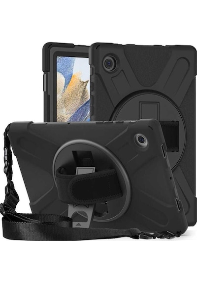 Samsung Galaxy Tab A8 10.5 Sm-x200 Uyumlu Askılı Standlı Tank Koruyucu Dönebilen Kılıf Defender Kılıf Samsung Galaxy Tab A8 10.5 Sm-x200 Uyumlu Askılı Standlı Tank Koruyucu Dönebilen Kılıf Defender Kılıf