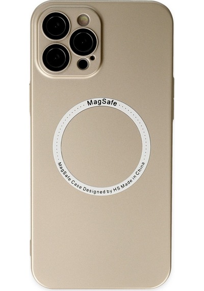 Apple iPhone  Uyumlu,  12 Pro Kılıf Jack Magneticsafe Lens Silikon - Gold
