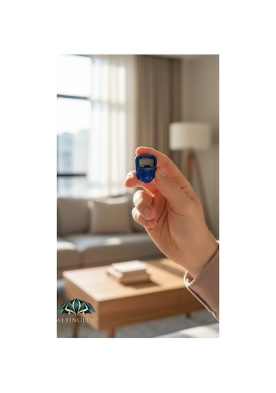 Yeni Nesil Mini Yüzük Model Led Li Zikirmatik Dijital Zikir Sayacı Lacivert Çok Renkli