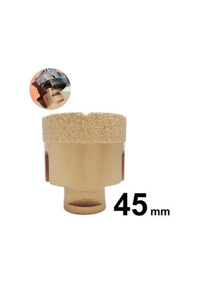 Mermer Granit Panç M14 Fayans Beton Karot 45mm Sarı Elmas Delme u