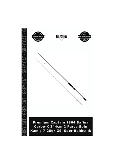 Premium Captain 1364 Safina Carbo-x 244cm 2 Parça Spin Kamış 7-28gr Göl Spor Balıkçılık Standart