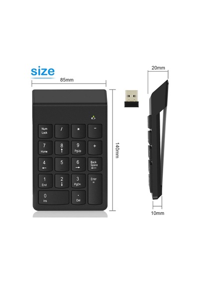 2.4ghz Kablosuz Nümerik Klavye Ultra İnce Taşınabilir Numpad