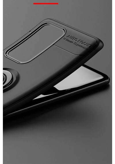 Gld-spt- Newface Huawei P40 Pro Kılıf Range Yüzüklü Silikon - Siyah-mavi