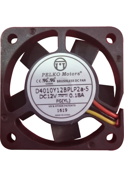 Pelko Motors 40X40X10Mm D4010Y12Bplp2A-5 Dc 12V 0.18A Kare Fan