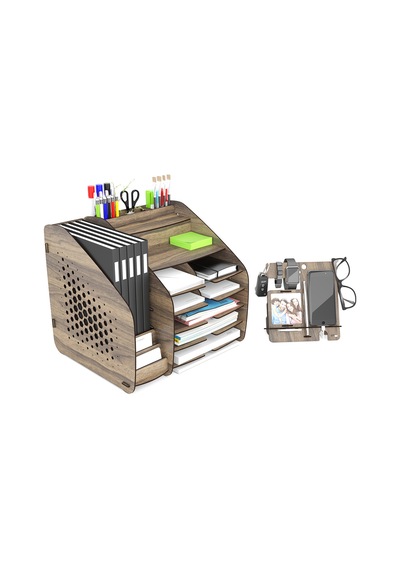 Fx-xl Hexa - 6 Renk - A4 Evrak Rafı Masaüstü Organizer Ceviz - 825756903 Ceviz