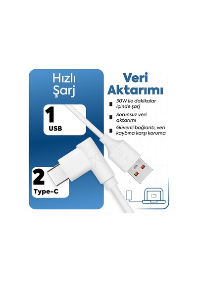 Usb To Type-c İle Uyumlu İphone Ve Samsung İle Uyumlu Hızlı Şarj Ve Data Kablosu 100 Cm L Tipi Gaming Siyah