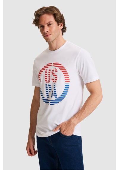 U.s. Polo Assn. Erkek Beyaz Tişört 50326955-vr013