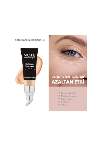 Cosmetics Collagen Concealer 03 Kolajen İçerikli Spf 20 Göz Altı Kapatıcısı