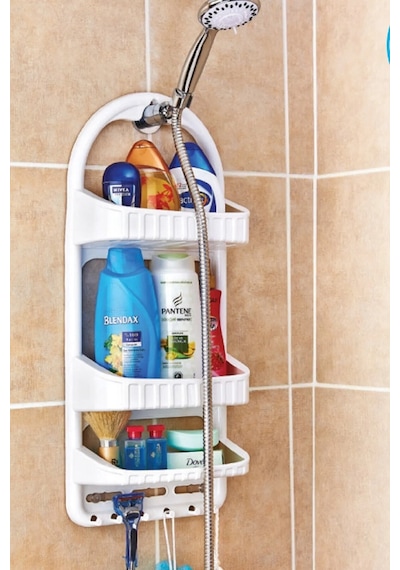 Duşa Asılabilir Şampuanlık Shower Caddy Royaleks-09165 Beyaz - Siyah