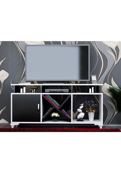 Tv Ünitesi Kamer Tasarım Beyaz Siyah