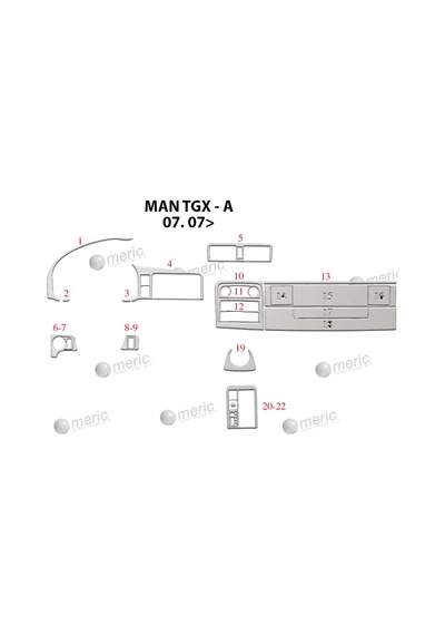 Man Tgx-torpido Kaplama 2007 22 Parça Alüminyum