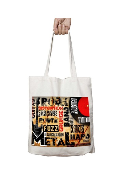 Art Hediye Metal Rock Albüm Band Hard Rock İki Tarafı Kalıcı Baskılı Yıkanabilir Çanta Çok Renkli