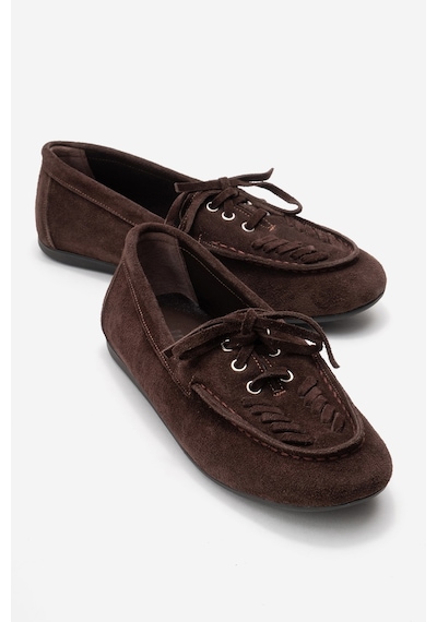 Luvishoes Lorven Kahverengi Süet Hakiki Deri Bağcıklı Kadın Loafer Ayakkabı Kahverengi Luvishoes Lorven Kahverengi Süet Hakiki Deri Bağcıklı Kadın Loafer Ayakkabı Kahverengi