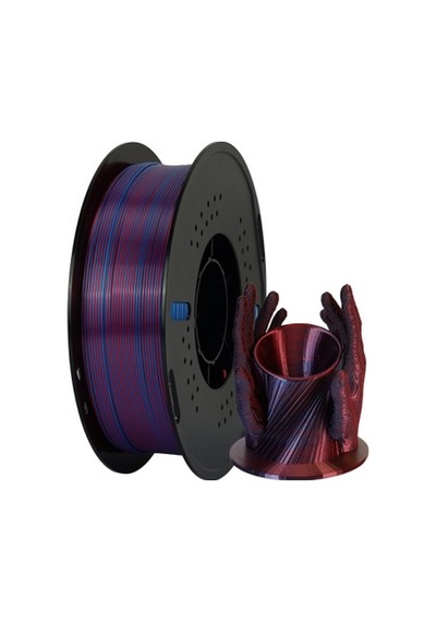 Kingroon Çift Renk Silk Pla Filament - Mavi, Kırmızı - 1.75mm - 1kg