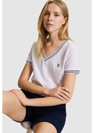 U.S. Polo Assn. U.s. Polo Assn. Kadın Beyaz Tişört Basic 50323449-vr013