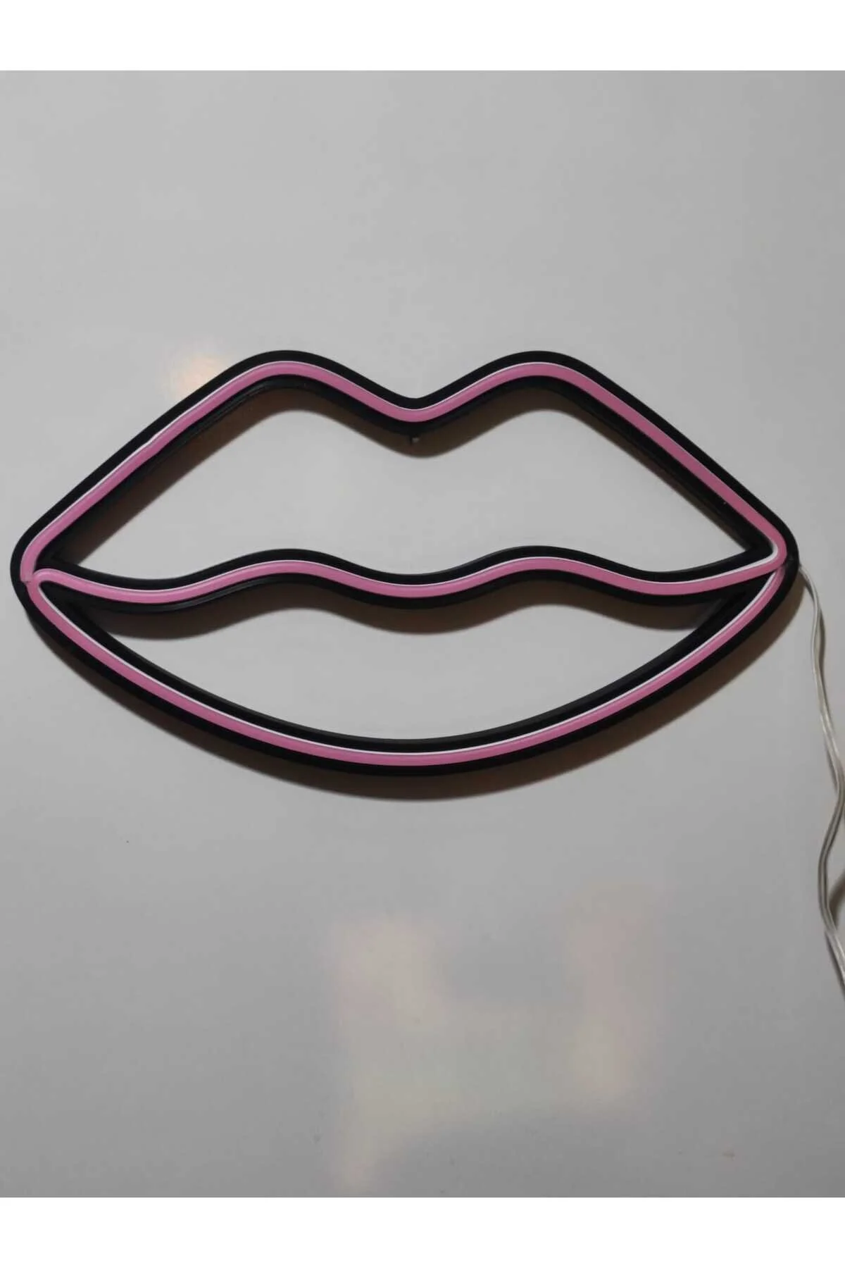 Dudak Neon Led 3d Baskı Pembe