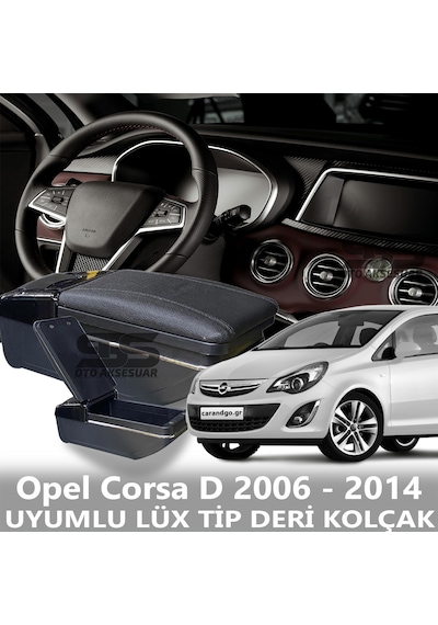 Opel Corsa D 2006 - 2014 Uyumlu Premium Deri Kol Dayama Kolçak Lüx Tip
