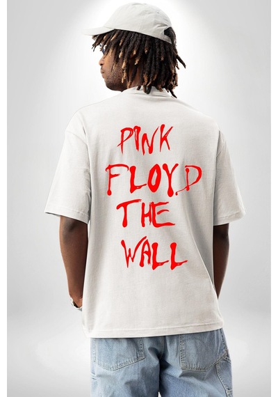 Pink Floyd The Wall Beyaz Oversize Unisex Ön Ve Sırt Baskılı Tişört Beyaz