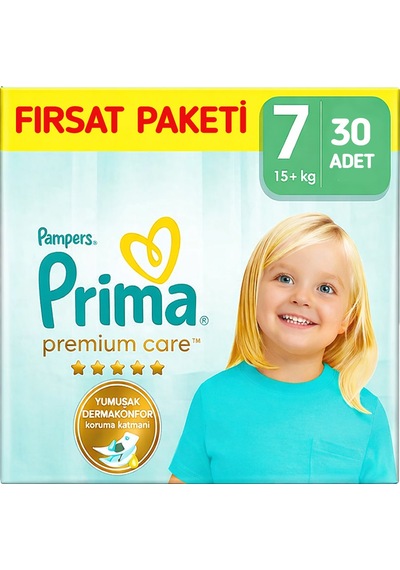 Prima Premium Care 7 Beden Bebek Bezi Ekonomik Paket 30 Adet