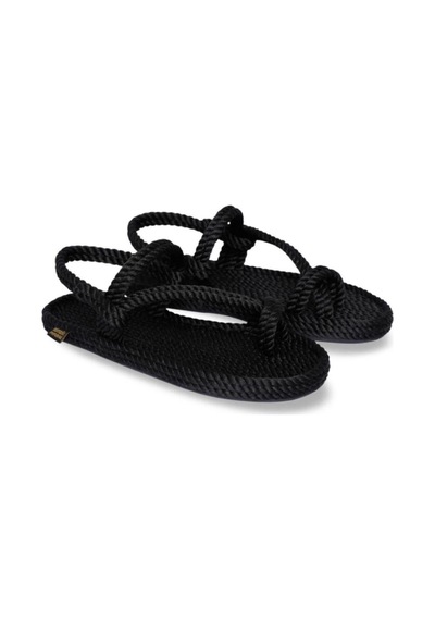 Nomadic Republic Hawaii Kauçuk Tabanlı Kadın Halat Sandalet HAW.0020.K.T-R1534 Siyah