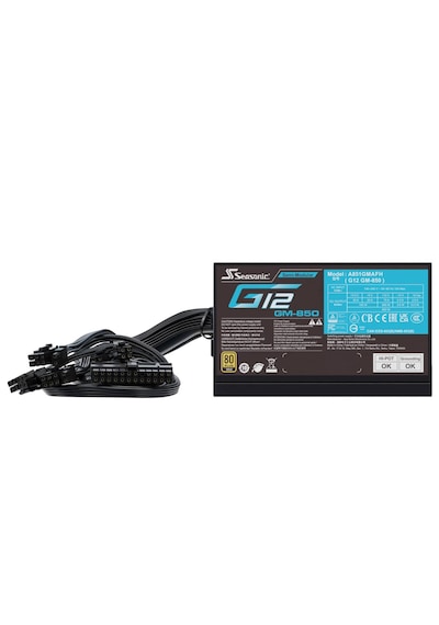 Seasonic G12 Gm 80 + Gold Güç Kaynağı, Modüler - 850 Watt, 120mm Fanlı Siyah