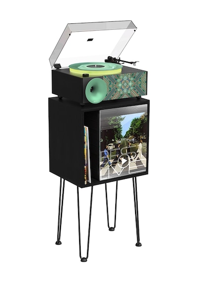 Fennessy İ5s Bluetooth Hoparlörlü 45w Hi-fi Işıklı Retro Pikap Plakçalar Turntable, Miracle National