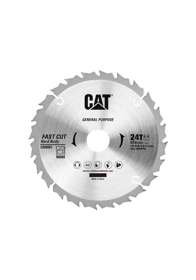 Cat Da08001 184x30mm Ahşap Kesme Elmas, Daire Testere Bıçağı 24 Diş