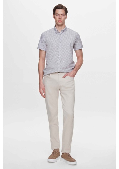 Twn Slim Fit Taş Baskılı Easy Iron Gömlek 4ec02ad042802 S01