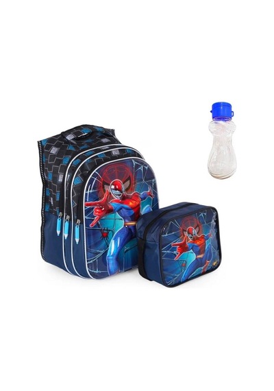 Lilymoon Spider-man Çocuk Okul Çantası Seti 3 Gözlü Lacivert