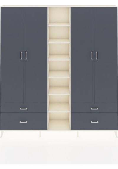 Arges Dolap 12 Raflı 4 Çekmeceli 2 Askılı 220x30x243 Aytaşı-antrasit/antrasit Antrasıt/antrasıt Arges Dolap 12 Raflı 4 Çekmeceli 2 Askılı 220x30x243 Aytaşı-antrasit/antrasit Antrasıt/antrasıt