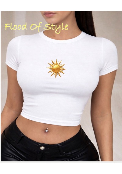 Flood Of Style Beyaz Babby Tee Güneş Özel Tasarım