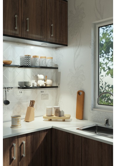 Yankı-BYEG 60 cm 3lü Mat Siyah Mdf Duvar Rafı Gizli Bağlantı Kitaplık