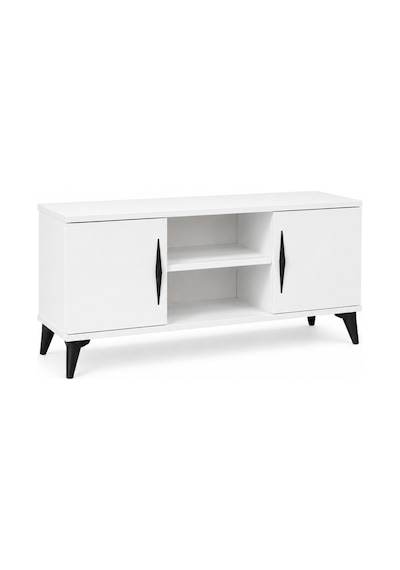 Vermo Tv Sehpası Tv Ünitesi Televizyon Sehpası Beyaz 110 Cm Beyaz