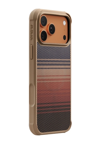 Apple Uyumlu iPhone 17 Pro Max Kılıf M-safe Pitaka Tactile Woven Sunset-moonrise Aramid Pro Guard Seri Kahverengi Kahverengi