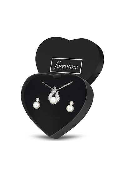 Forentina İnci Modeli Kolye Küpe Set - Güllü Kutusunda Set N11.4214