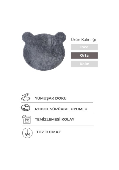 Tr Ayıcık Şekilli 2'li Paspas Takımı Banyo, Çocuk-yatak Odası Kaymaz Taban, Yumuşak,yıkanabilir Genel