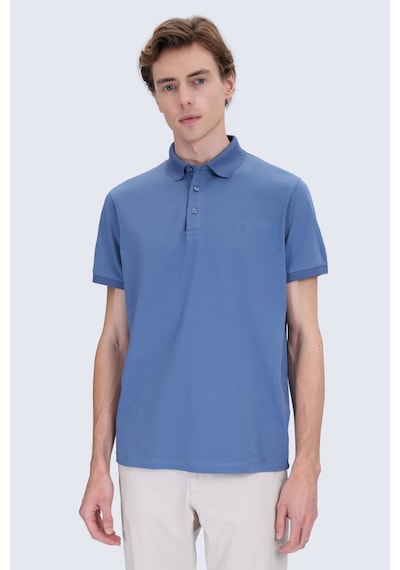 Hatemoğlu İndigo Regular Fit Polo Yaka Pamuklu Tişört Indigo
