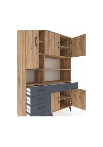 Hyperion Dolap 9 Raflı 5 Çekmeceli 5 Kapaklı 132x44x195 Çam-çam/antrasit Atlas Çam/antrasıt - Atlas Çam Hyperion Dolap 9 Raflı 5 Çekmeceli 5 Kapaklı 132x44x195 Çam-çam/antrasit Atlas Çam/antrasıt - Atlas Çam