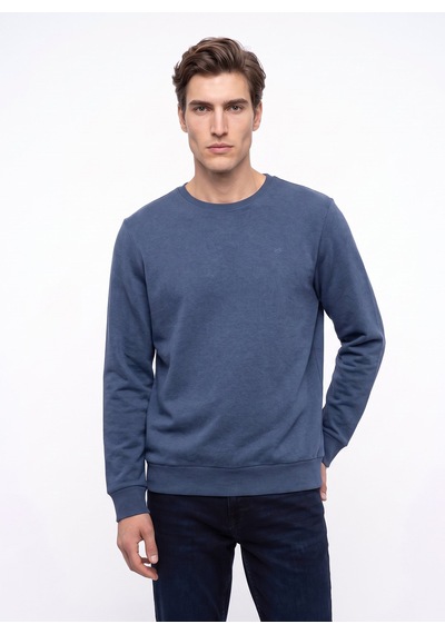Mustang Mavi Erkek Basic Nakışlı Sweatshirt M6wm-swt1590 Indigo